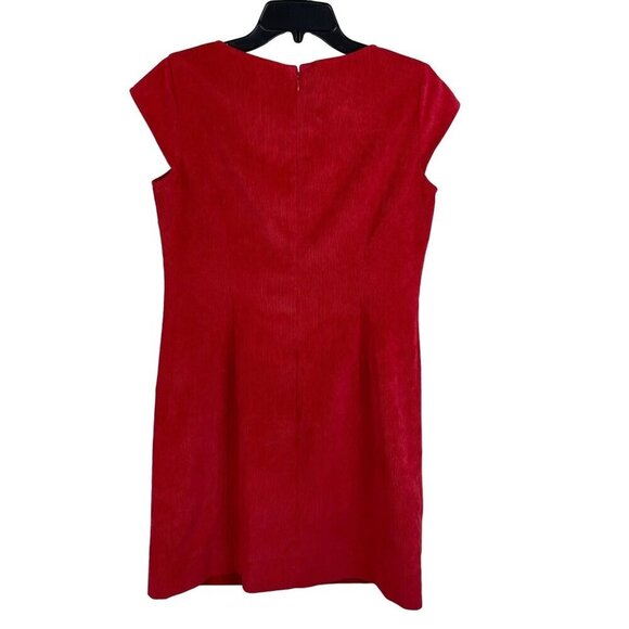 Sharagano Womens Short Sleeve Red Sheath Dress Size 6 - Picture 2 of 8